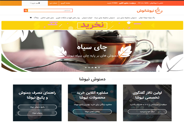 نمونه کار تولید محتوا نیوشانوش - نمونه کار طراحی سایت نیوشانوش - گروه گیلار